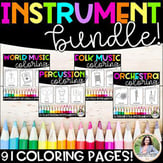 Music Instrument Coloring Sheets Bundle Digital Resources